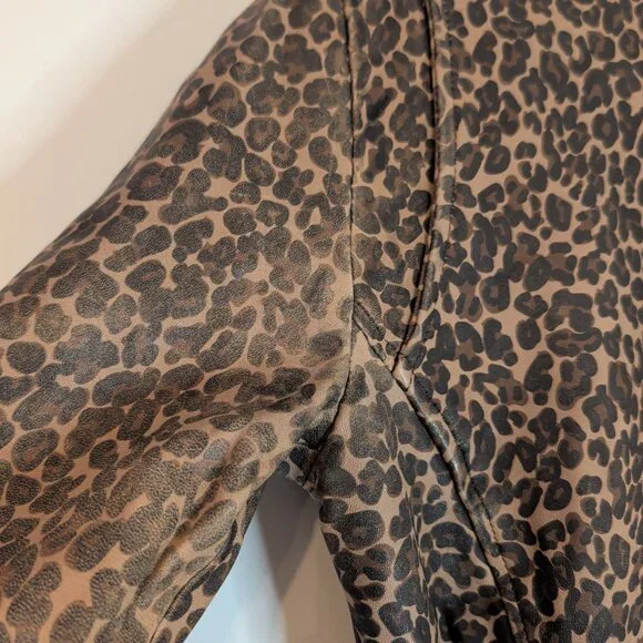 Veda Leopard Print Leather Biker Jacket - Picture 6 of 10
